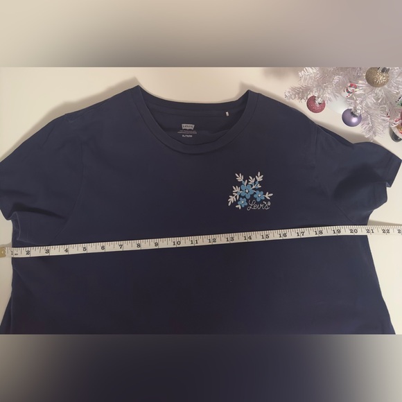 Levi's Black Tee with Blue Floral Embroidery - Picture 3 of 6